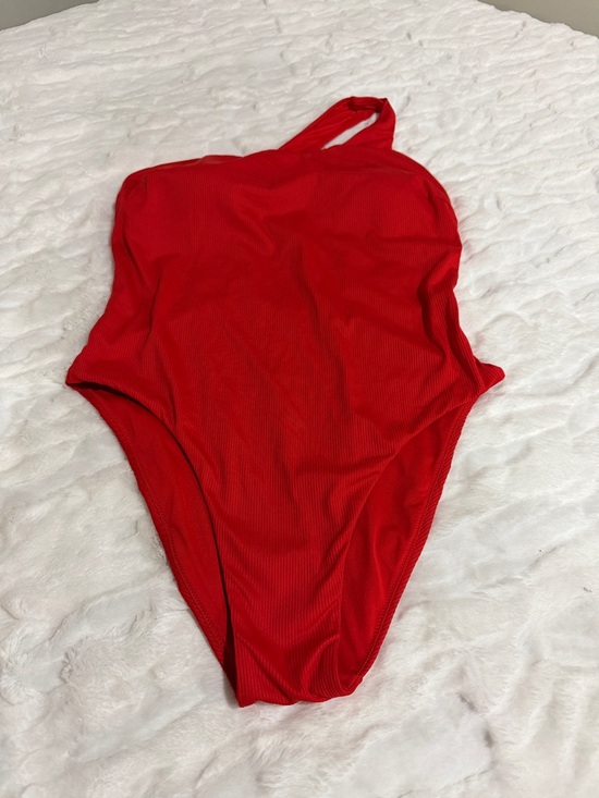 Victoria's Secret Other - Victoria’s Secret One-Shoulder Red Ribbed One-Piece Swimsuit Size Large .